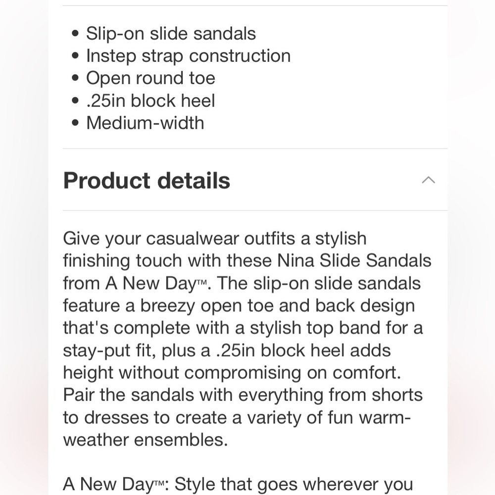 Women's Nina Slide Sandals - A New Day™
Blue Denim new - Picture 6 of 7